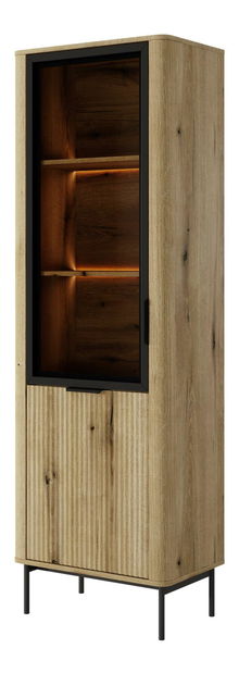 Vitrina Wilsire I (hrast coast evoke + crna)