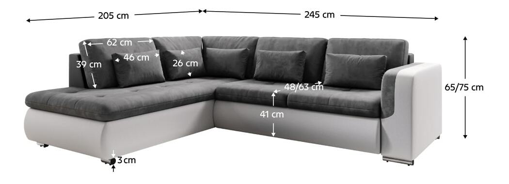 Kutna garnitura na razvlačenje Foldo (seal 96 ekokoža) (L) 