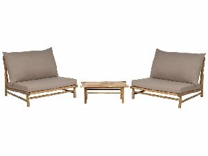 Set mobilier de grădină Theta (lemn deschis + gri închis) 