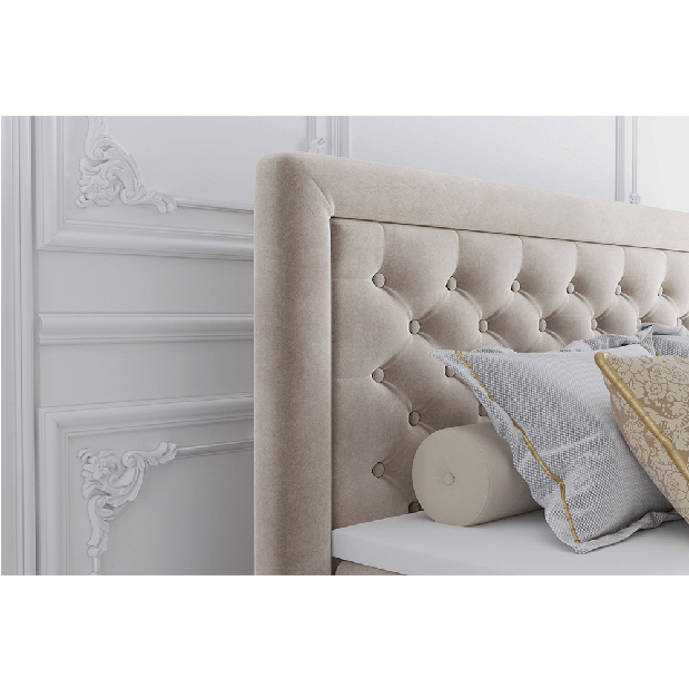 Pat matrimonial Boxspring 180 cm Durius (cu saltele)