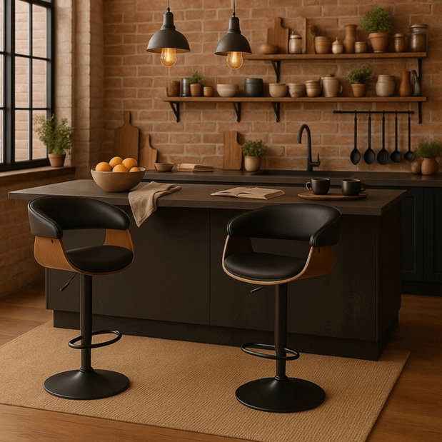 Bárszék Nowana (fekete + dió) 