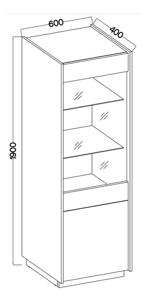 Vitrină Kabal II (bej + nuc închis)