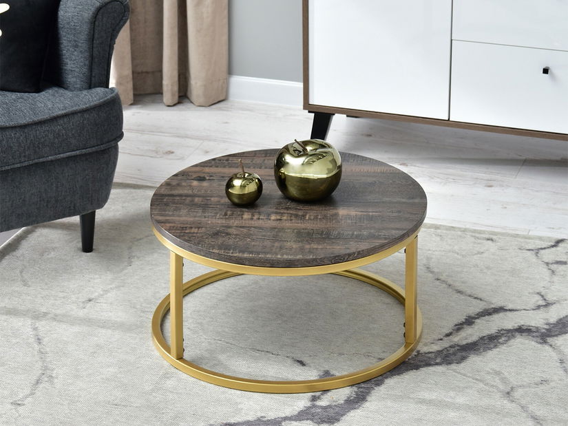 Dohányzóasztal Kolja Stolik S (tölgy + arany)