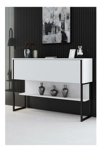 Konzolový stolík Luna 4 (čierna + biela) 
