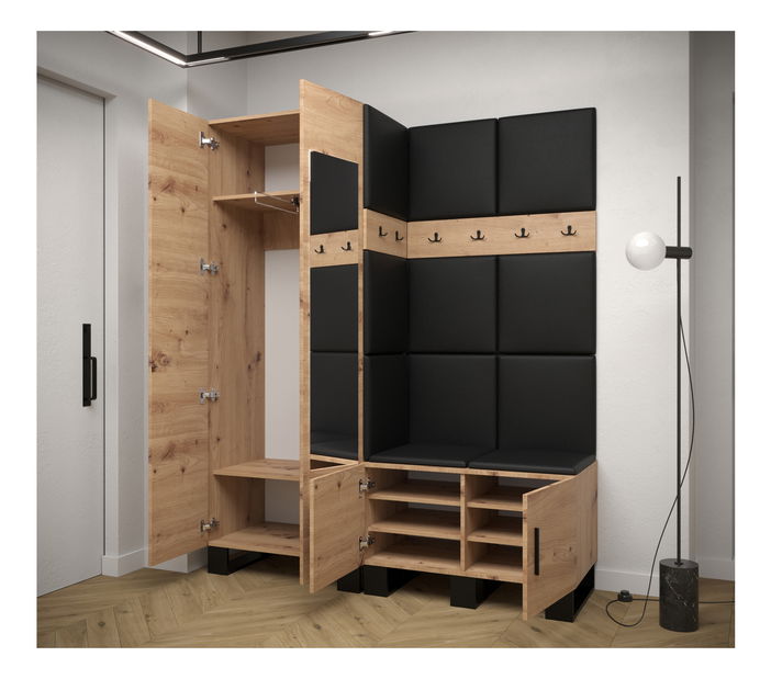 Set mobilier pentru hol Amanda 14 (Stejar artisan + Alb)