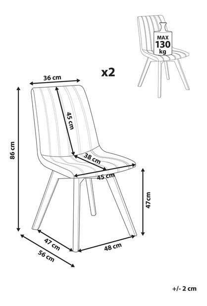 Set blagovaonskih stolica (2 kom.) Camilla (bukva + tamnozelena)