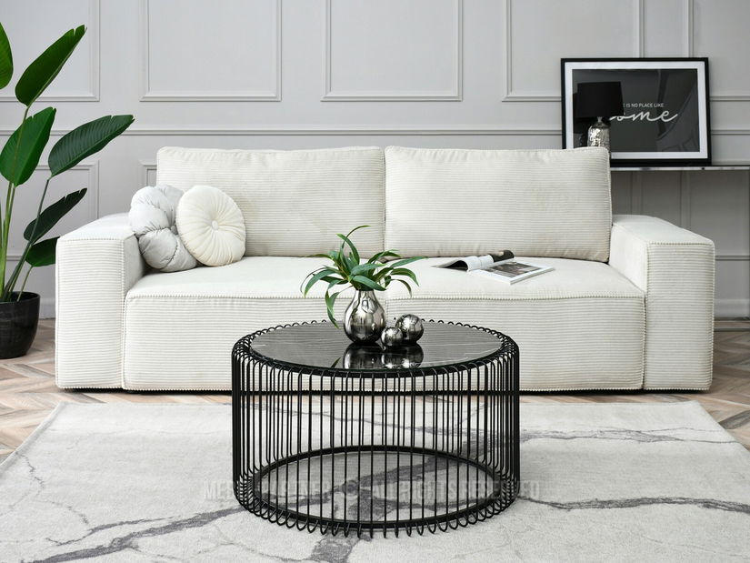 Konferenčný stolík Nils Xl (čierny mramor + čierna)