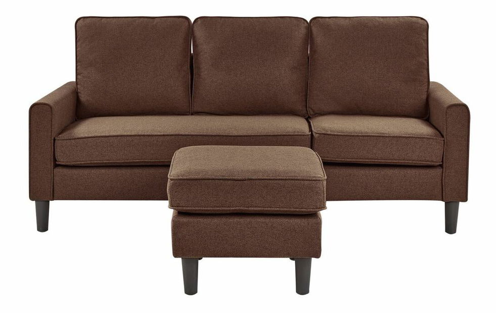 Pohovka trojsedačka Arran (hnedá) (s taburetkou)