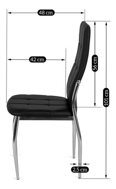 Étkezőszék Marinaleda (fekete öko-bőr) 