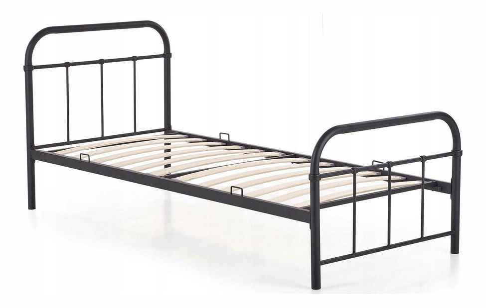 Pat metalic 90 cm – Mebel Elite – Pavot (negru) (cu somieră) *lichidare stoc