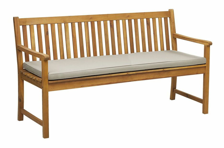 Záhradná lavica 160 cm VESTFOLD (drevo) (béžový podsedák)