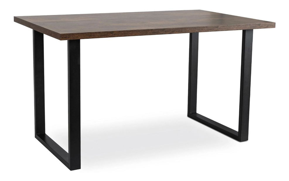 Masă sufragerie Varon (stejar rustic + negru) (pentru 6 persoane)