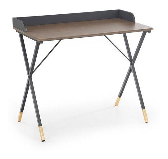 Masă PC Bernie (Lemn închis + Negru)