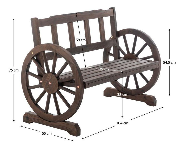 Vrtna klupa Sibu 1 (smeđa)