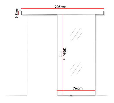 Klizna vrata Mrent 7 (crna + ogledalo)