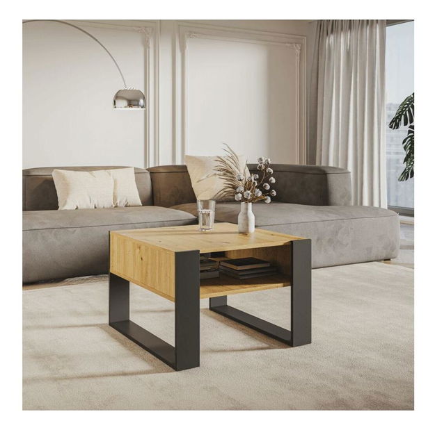 Măsuță de cafea Corosta 2 (Stejar artisan + Negru) 