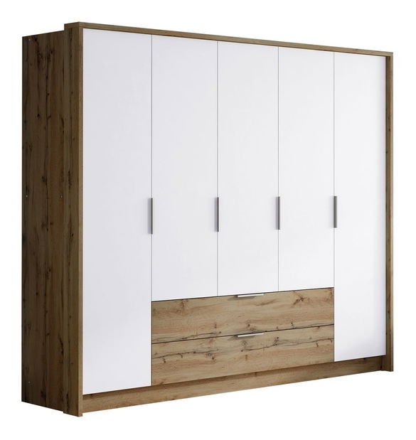 Ormar za garderobu Sorento 255 (hrast wotan + bijela)