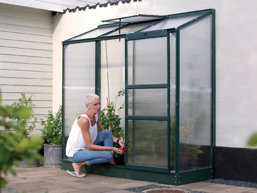 Lean to Greenhouse IDA 1300 (policarbonat + verde)