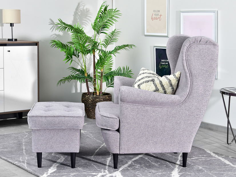 Taburetka Muriera (púdrová ružová + orech)