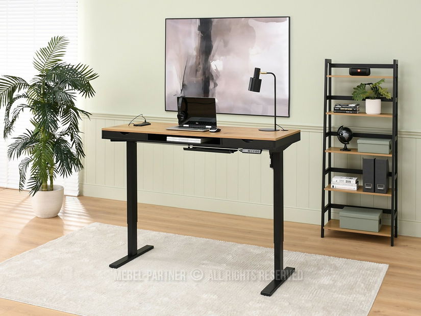 Masă PC Osto 140 (stejar negru + negru)