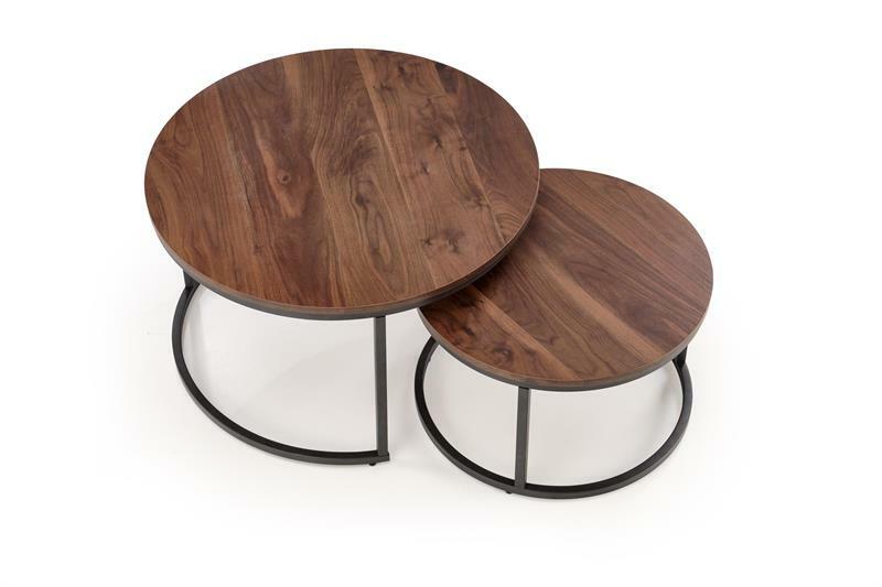 Dohányzóasztal szett (2 db.) Jacarta (dió + fekete)