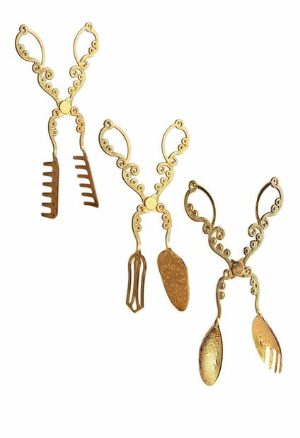 Set clești (3 buc.) Pompi (auriu)