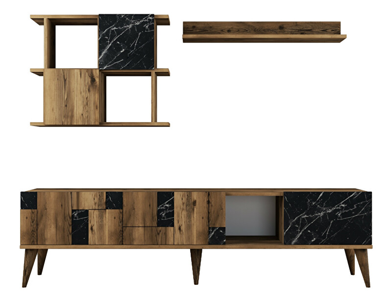 Mobilier living Madryt (Nuc + Negru)