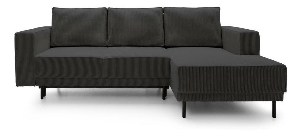 Sarokkanapé Rodriguez mini (J) (sötétszürke + fekete)