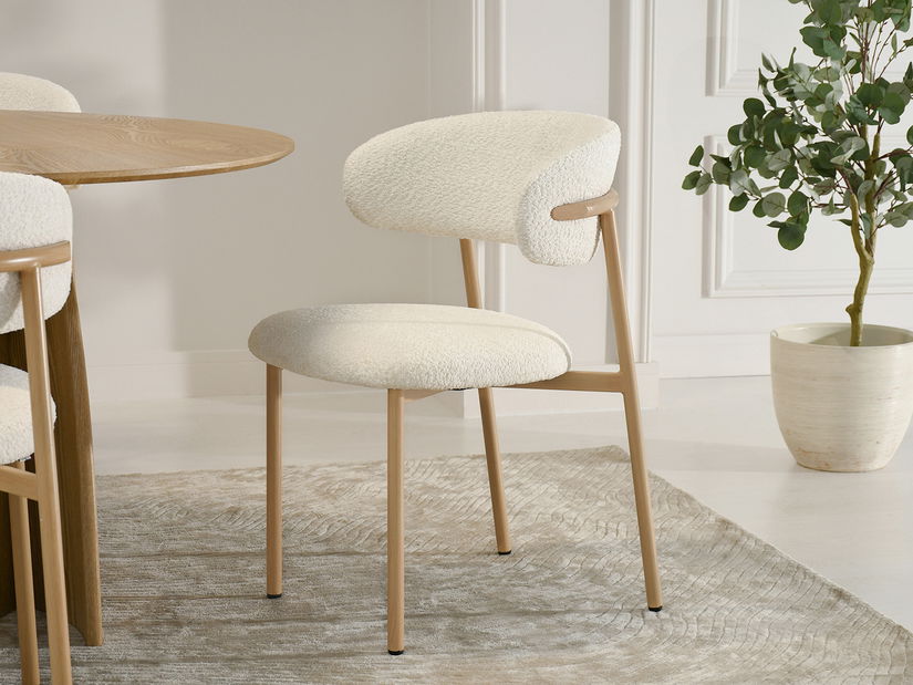 Jedálenská stolička Iraquies (krémová + dub)