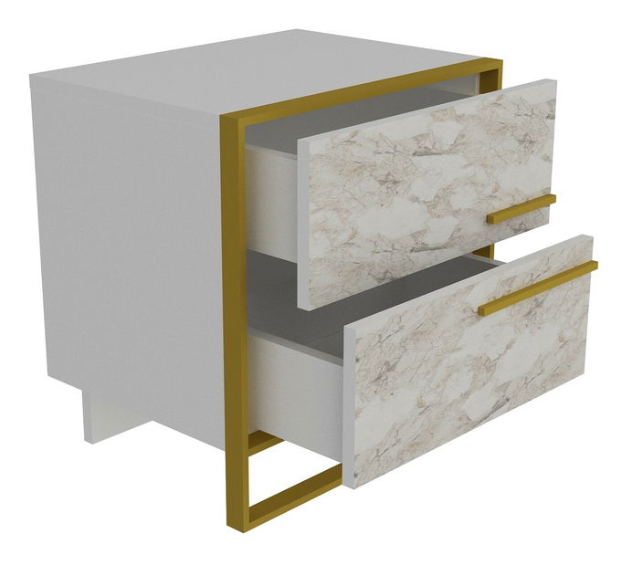 Noptieră Poppy (auriu + alb) *vânzare stoc