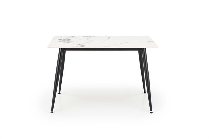 Jedálenský stôl Emilo 120 (biely mramor + čierna) (pre 4 osoby)