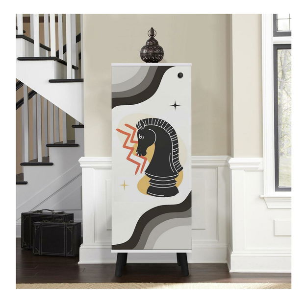 Pantofar Beside 26 (alb + negru)