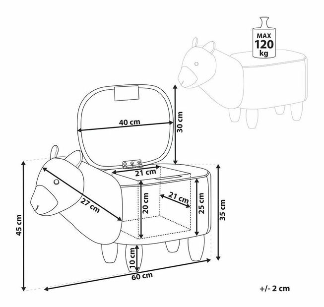 Taburetka Alak (biela)