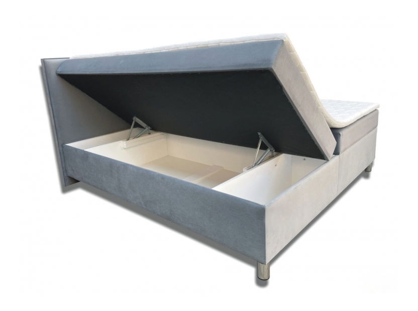 Bračni krevet 160 cm Moissa (tamnosiva) (s opružnim madracem) (bez podnice)