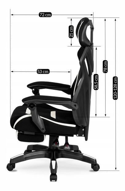 Gaming fotelja Mananera (crna + bijela) 