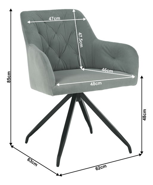 Dizajnové otočné kreslo Vavien (sivá)