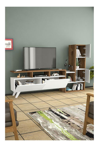 Mobilier living Patovi 2 (alb + Nuc) 
