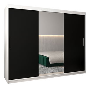 Ruhásszekrény 250 cm Toki 1 (matt fehér + matt fekete)