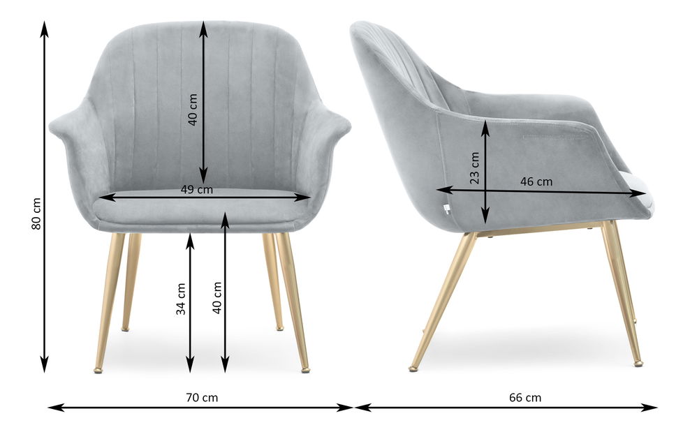 Fotel Osmol F (réz + arany)
