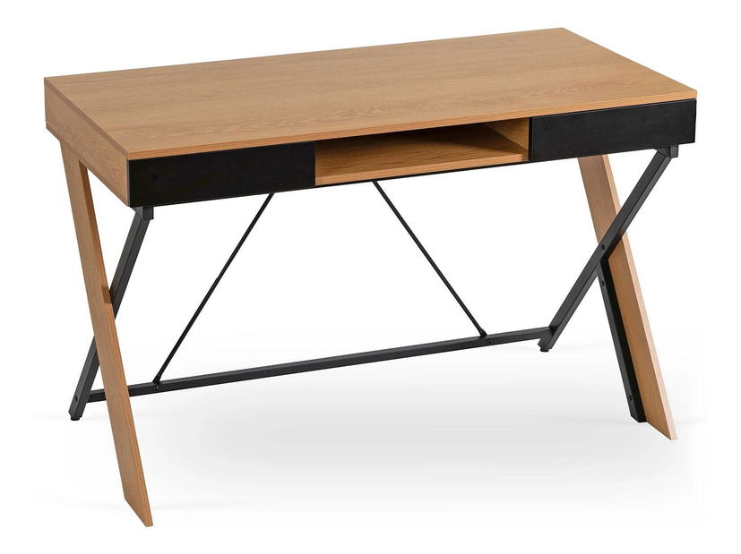 Masă de scris Reaparecio (stejar auriu + negru) 