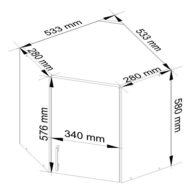 Dulap superior de bucătărie Lula w60n (Alb + stejar sonoma)
