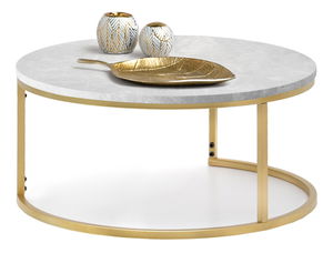 Konferenčný stolík Kolja Stolik Xl (sivý mramor + zlatá)