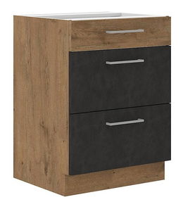 Donji kuhinjski ormarić Bronte 60 D 3S BB (hrast lancelot + matera)