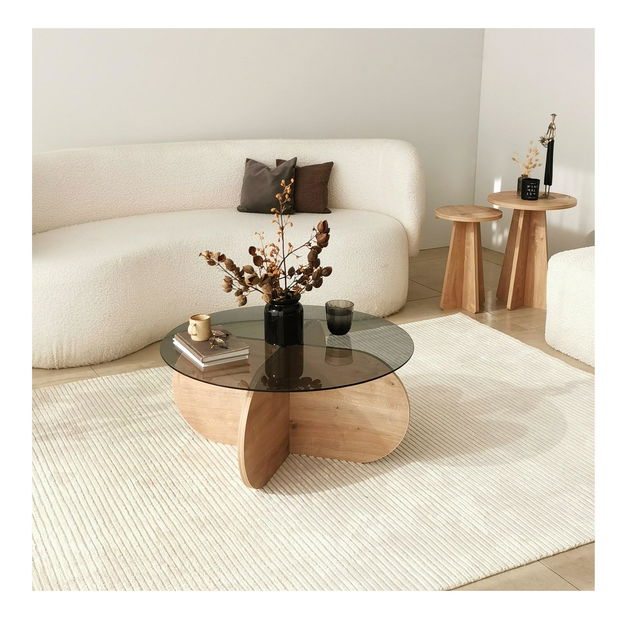 Stolić za kavu Bubbly (zafirov hrast + siva)