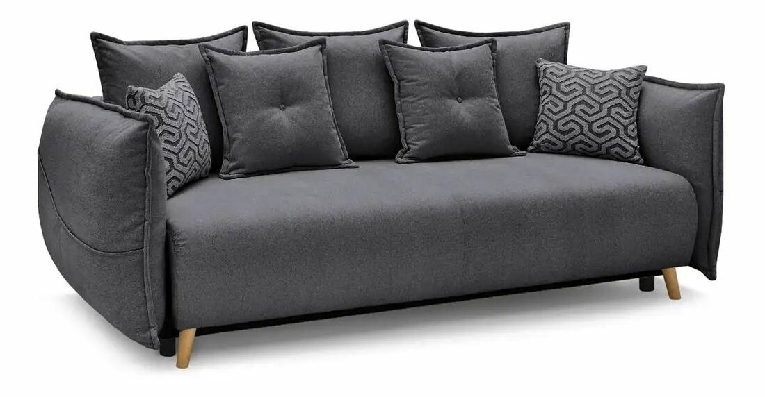 Rozkladacia pohovka Puffyna (antracit) (s úl. priestorom)