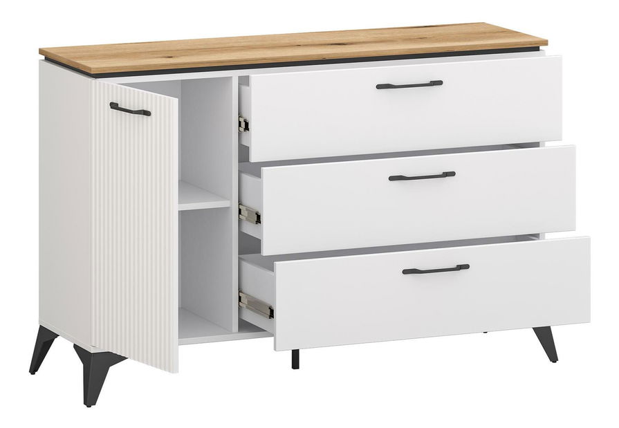 Komoda Vejares 1 (bijela + hrast evoke) 