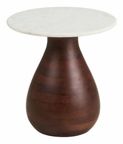 Măsuță laterală Hnemira 2 (alb + maro închis)