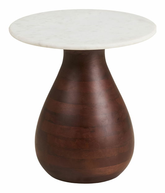 Príručný stolík Hnemira 2 (biela + tmavohnedá)