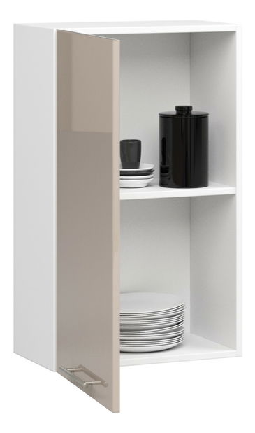 Horná kuchynská skrinka Ozara W50 H720 (biela + cappuccino lesk)