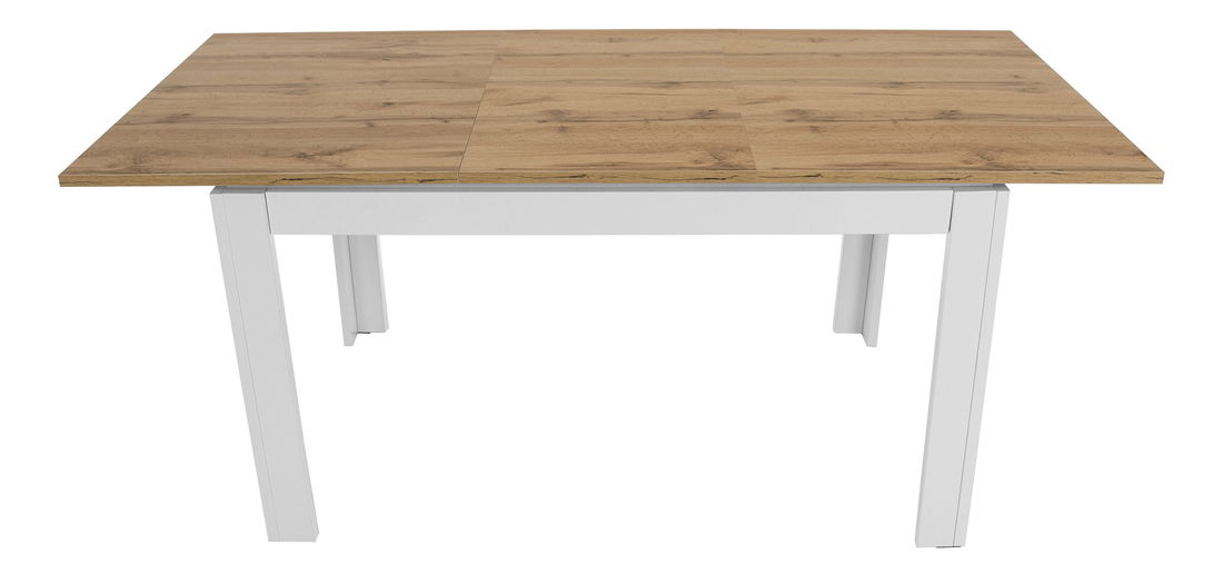 Masă de sufragerie Vilgi (pentru 4 până la 6 persoane) (alb + stejar wotan)